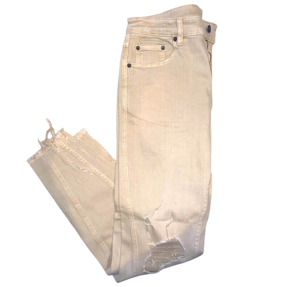 SER.O.YA Diego Tapered Crop‎ Jeans 31x28 Sand Dune Distressed Stretch